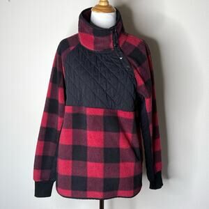Abercrombie Red and Black Fleece Jacket